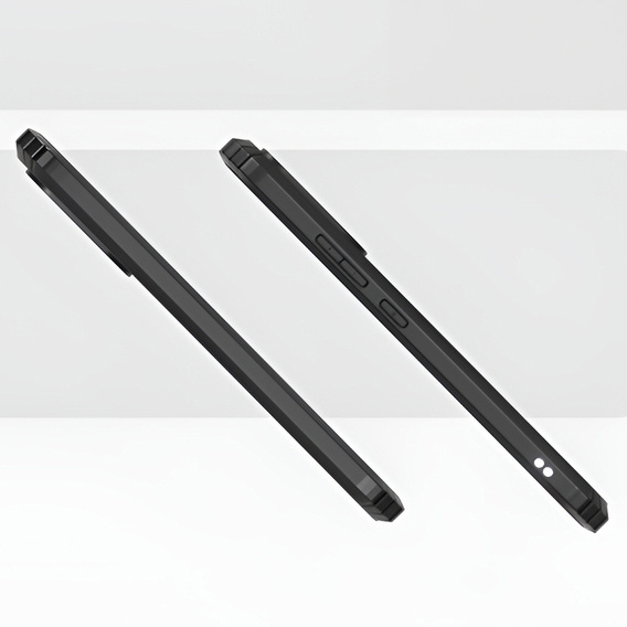 Etui do Oppo Reno 14F, wzmocnione, przezroczyste z czarnymi bokami