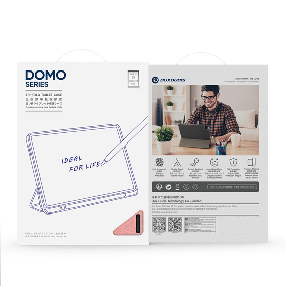 Etui Dux Ducis Domo Series do Samsung Galaxy Tab S10 FE+ Plus – różowe