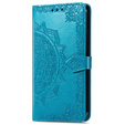 Etui z klapką do Motorola Moto E20/E30/E40, Mandala, niebieskie
