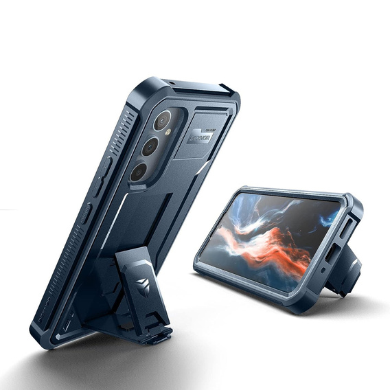Etui pancerne do Samsung Galaxy A34 5G, Dexnor Full Body (Two Frames), niebieskie