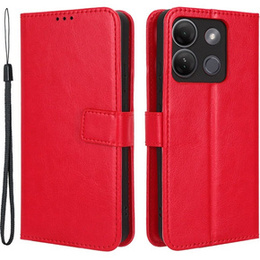 Etui z klapką do Infinix Smart 7 HD 4G, Crazy Horse Wallet, czerwone