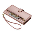 Etui z klapką do iPhone 16 Pro Max, Wallet Zipper Pocket, różowe