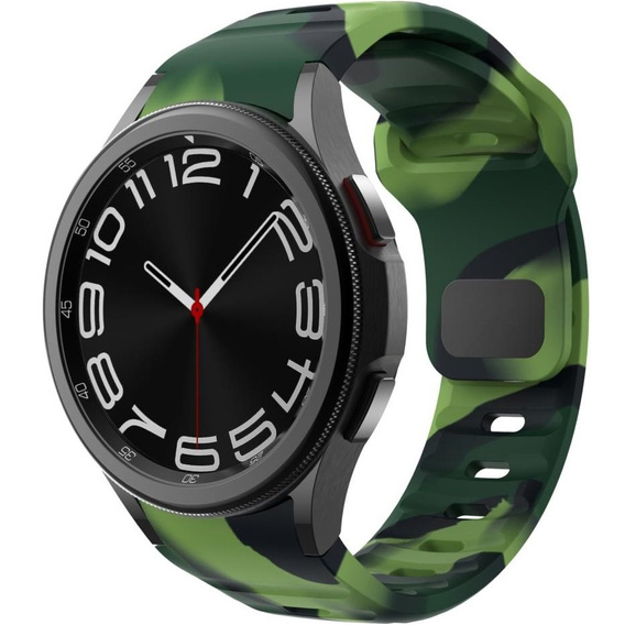 Pasek Silikonowy do Samsung Galaxy Watch 4/5/6, Green Camouflage