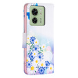 Etui z klapką do Motorola Edge 40 5G, Wallet, Butterfly & Flowers białe