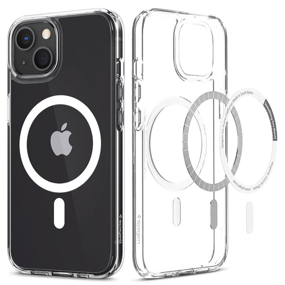 Etui z MagSafe Spigen do iPhone 13 Mini, Ultra Hybrid, białe + Szkło Hartowane 9H