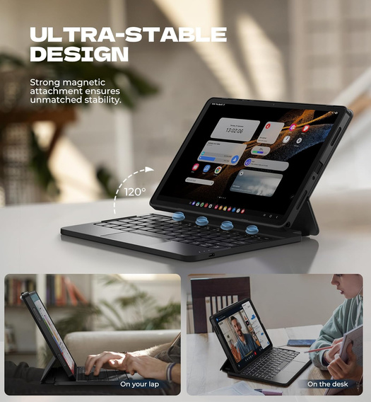 Etui magnetyczne Dexnor z klawiaturą i touchpadem do Samsung Galaxy Tab A9+