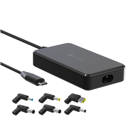 Uniwersalny zasilacz Forcell E856 USB-C 90W z wymiennymi końcówkami do laptopów