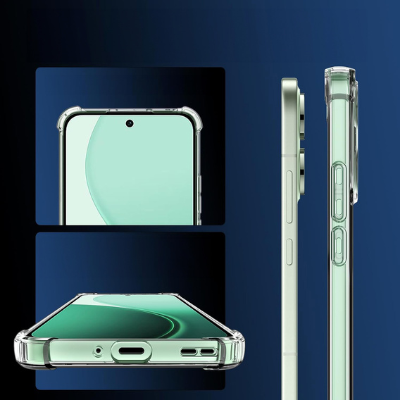 Etui do Oppo Reno 14, wzmocnione, z ochroną aparatu, przezroczyste
