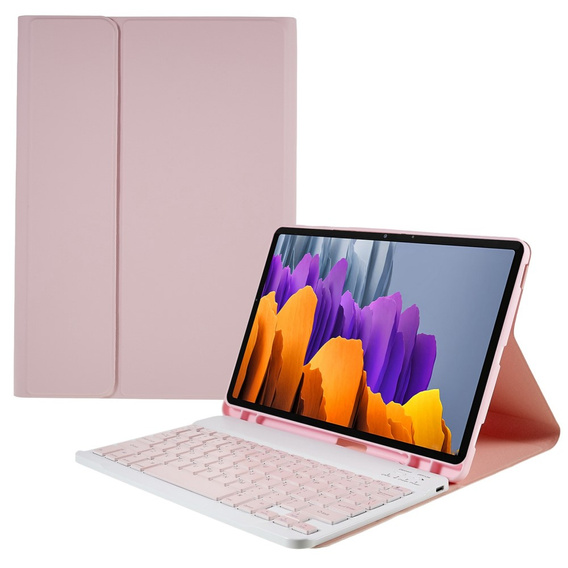 Etui z klawiaturą do Samsung Galaxy Tab S7 T870/T875 / S8, Pen Slot, różowe rose gold