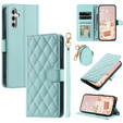 Etui z klapką do Samsung Galaxy A36 5G, Rhombus Crossbody Leather, zielone