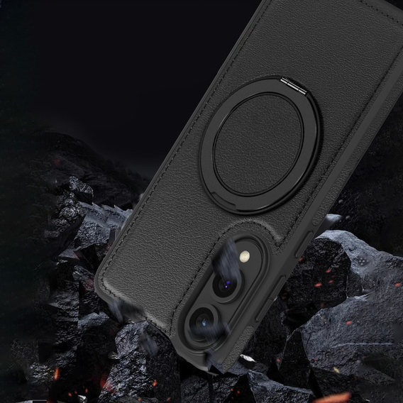 Etui do Samsung Galaxy S25 Edge, magnetyczne z podstawką – czarne