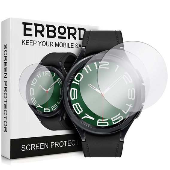 2x Szkło Hartowane ERBORD do Samsung Galaxy Watch 6 Classic 43mm, Szybka