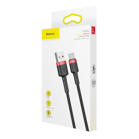 Baseus Cafule 1 m – wytrzymały kabel USB-A do USB-C 3A
