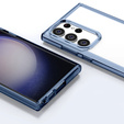 Etui do Samsung Galaxy S23 Ultra, Fusion case przezroczyste z niebieską ramką