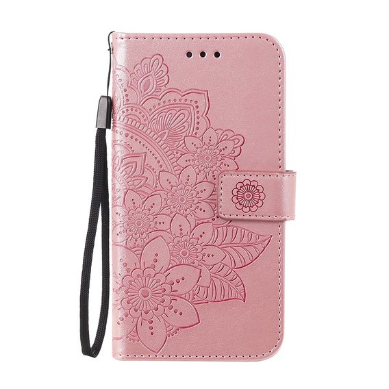 Etui z klapką do Oppo Reno5 Z / A94 / A95 5G, Mandala, różowe rose gold