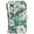 Etui z klapką do Motorola Moto E22 / E22i, Wallet, Flowers białe
