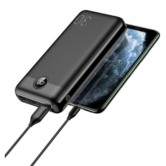 Powerbank VEGER L30 30000 mAh z szybkim ładowaniem PD 20W – Czarny