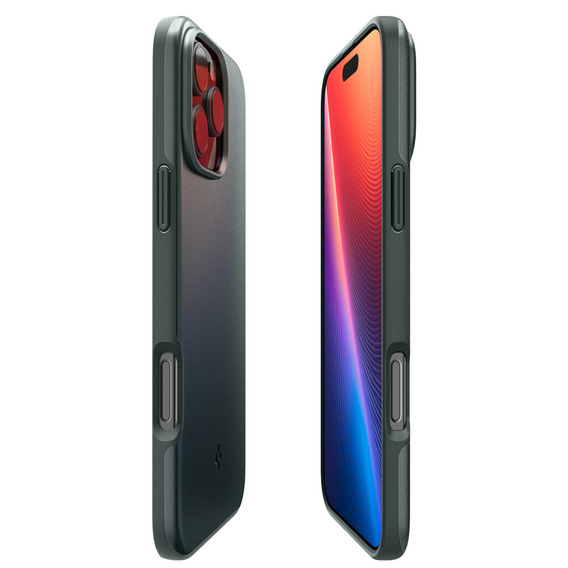 Etui Spigen do iPhone 16 Pro, Thin Fit Mag, zielone + Szkło hartowane 9H
