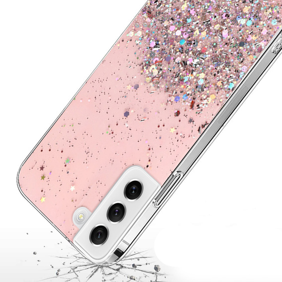 Etui do Samsung Galaxy S21 FE, Glittery, różowe