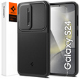 Etui Spigen do Samsung Galaxy S24, Optik Armor, Czarne + Szkło