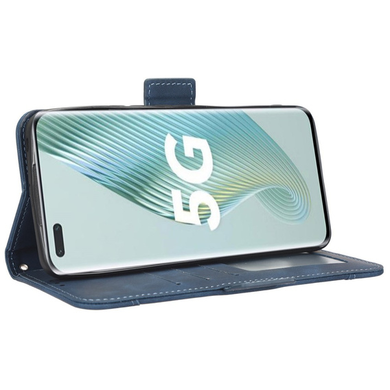 Etui z klapką do Honor Magic 5 Pro 5G, Card Slot, granatowe
