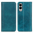 Etui z klapką do Samsung Galaxy S25 Edge, Split Leather, skórzane, zielone