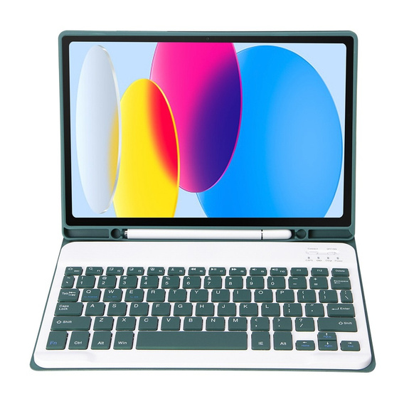 Etui z klawiaturą do iPad 11" 2025 A16 (11 gen.) / iPad 10.9" 2022 (10 gen.), Pen Slot, ciemnozielone