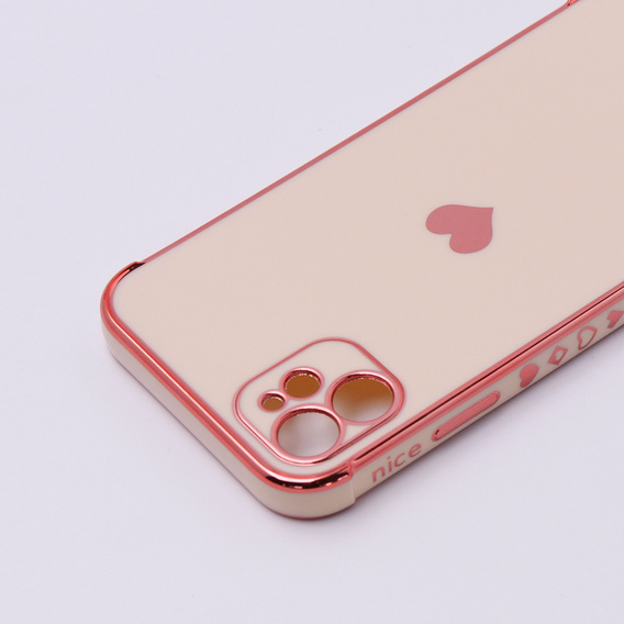 Etui do Apple iPhone 11, Electro heart, różowe rose gold