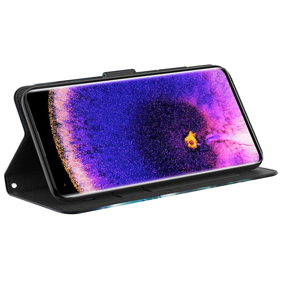 Etui z klapką do Oppo A17, Wallet, Marble niebieskie