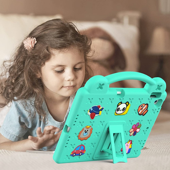 Etui do iPad 10.2" 2021/2020/2019 (9/8/7 gen.) / Air 10.5" 2019 (3 gen.), Cute Patterns, z podstawką, Zielone