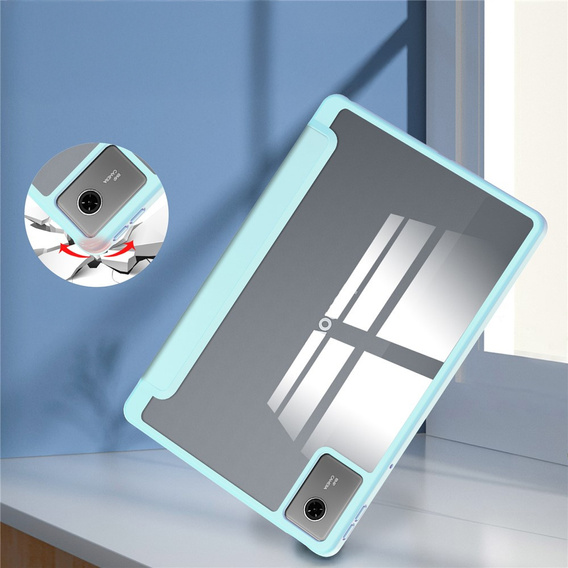 Etui do Lenovo Idea Tab 11" 2025 TB336FU TB336ZU, z przezroczystym tyłem i miejscem na rysik, niebieskie