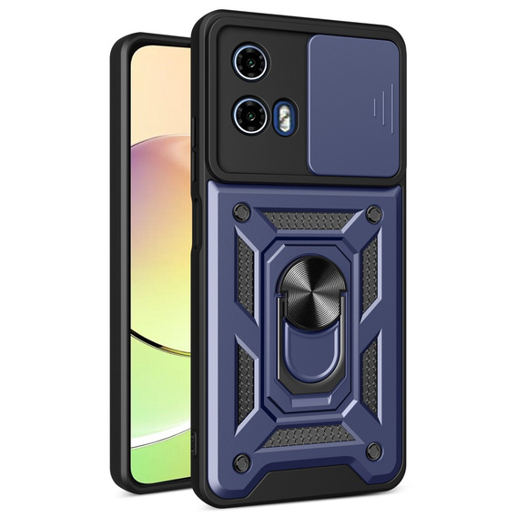Etui pancerne do Motorola Moto G24 / G24 Power / G04, CamShield Slide, niebieskie