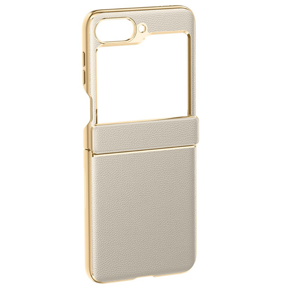 Etui Litchi Leather do Samsung Galaxy Z Flip7 FE / Z Flip6, szare