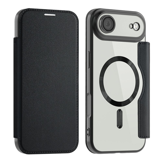Etui z klapką do iPhone Air, RFID Wallet MagSafe z ochroną aparatu, czarne