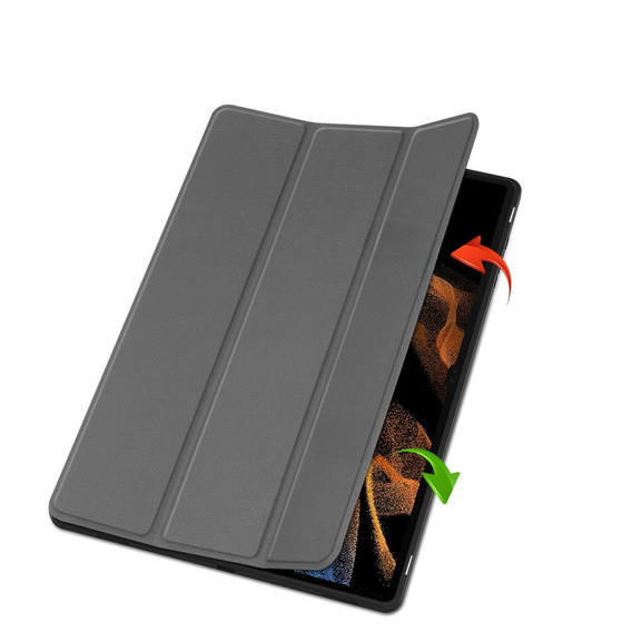 Etui do Samsung Galaxy Tab S10 Ultra, Smartcase z miejscem na rysik, szare