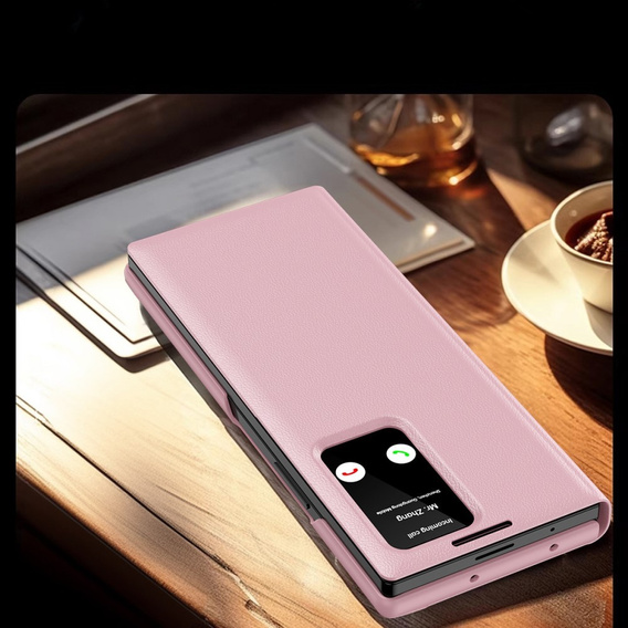 Etui z klapką do Samsung Z Fold5 5G, Smart View Wallet, różowe