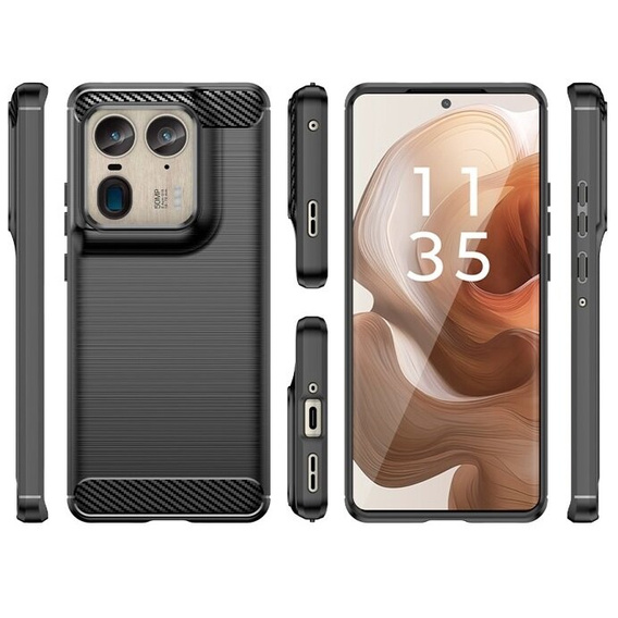 Etui do Motorola Edge 50 Ultra, Carbon, czarne