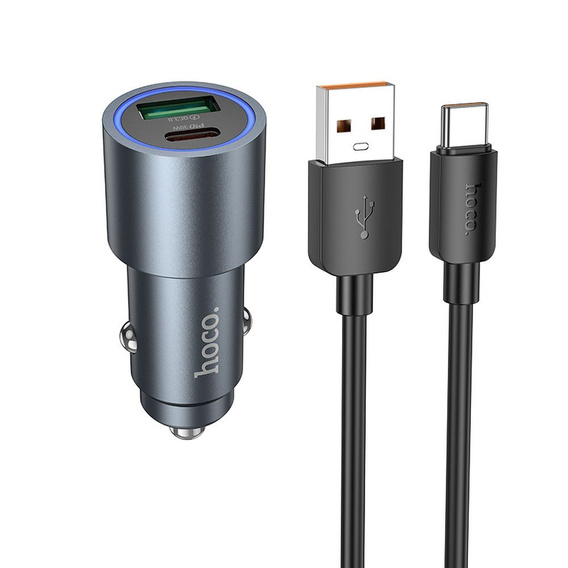 Ładowarka samochodowa Hoco Z60 USB-A + USB-C 48 W z kablem