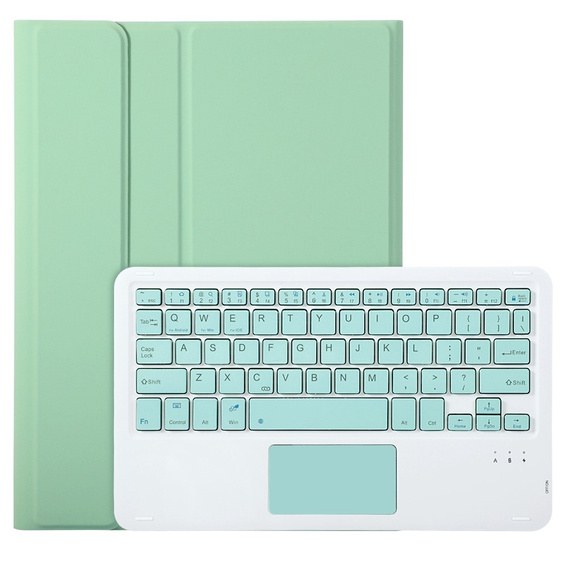 Etui z klawiaturą do iPad 11" 2025 A16 (11 gen.) / iPad 10.9" 2022 (10 gen.), TouchPad Pen Slot, jasnozielone