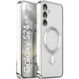 Etui do Samsung Galaxy S24+ Plus, Electro MagSafe, srebrne + Szkło na ekran