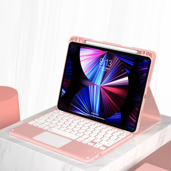 Etui z klawiaturą do iPad Air 10.9" 2022/2020 (5/4 gen.), Touchpad, różowe rose gold