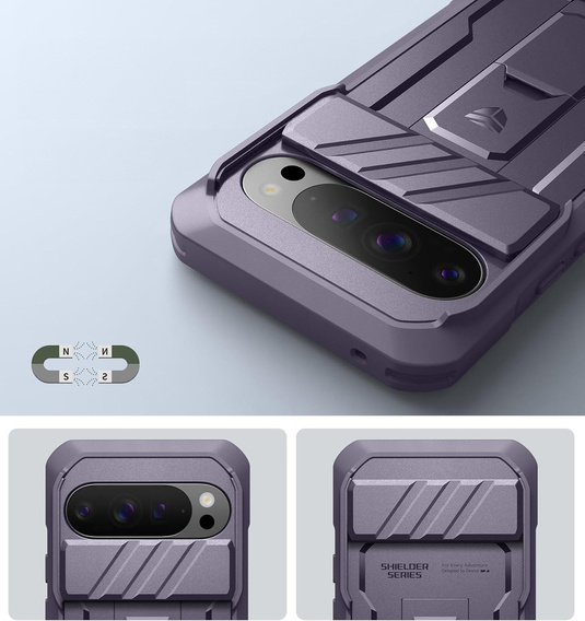 Pancerne etui Dexnor z przesłoną aparatu i podstawką do Google Pixel 10 / Pixel 10 Pro