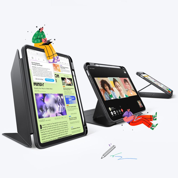Etui do iPad 11" 2025 A16 (11 gen.) / iPad 10.9" 2022 (10 gen.), ESR Flip Hybrid, czarne