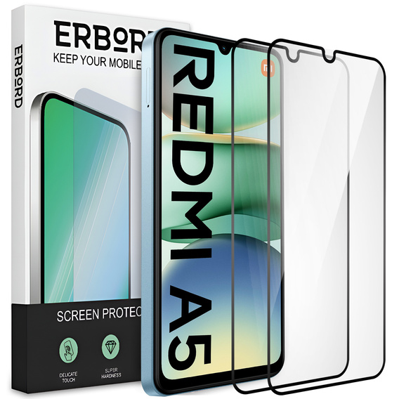2x Szkło Hartowane ERBORD 3D do Xiaomi Redmi A5 – ochrona całego ekranu