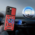 Etui pancerne do Oppo Reno 14F, z ochroną aparatu, z podstawką, czerwone
