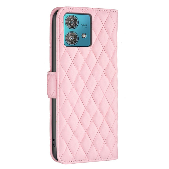Etui z klapką do Motorola Edge 40 Neo, Wallet, BINFEN COLOR, różowe