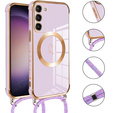Etui do Samsung Galaxy S20 FE, Electro Heart MagSafe, fioletowe + Szkło na ekran + Smycz