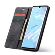 Etui CASEME do Huawei P30 Pro, Leather Wallet Case, czarne