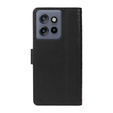 Etui z klapką do Motorola Edge 50 Neo / Motorola ThinkPhone 25, Rhombus Crossbody Leather, czarne