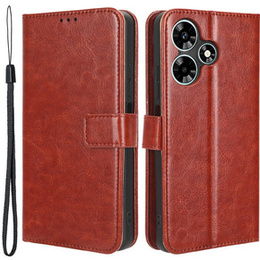 Etui z klapką do Infinix Hot 30, Crazy Horse Wallet, brązowe